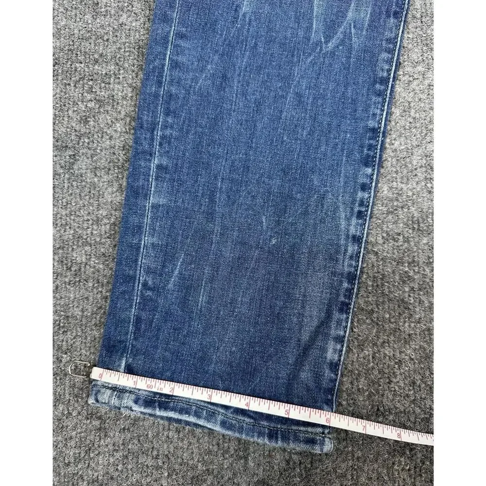 Mens TRUE RELIGION Geno Relaxed BIKER Slim MOTO 30‎ x 31.5 Blue DISTRESSED Jeans